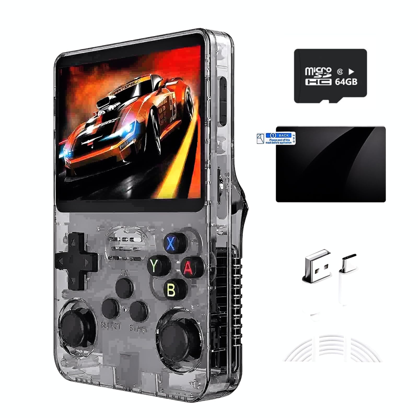 Ugonetend R36S Retro Handheld Gaming Console With 64G Cards, Portable Retro Game Consoles Linux Gaming System 13+ Emulator 3.5-I