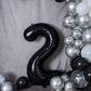 Paticool 40 Inch Black Number Balloon 2, Large Number Foil Balloons Mylar For Girl Boy Birthday Party Celebration Decorations Su