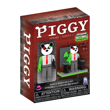 Piggy - Badgy Figure Buildable Set - Badgy Building Brick Set Series 1 - Includes Dlc
