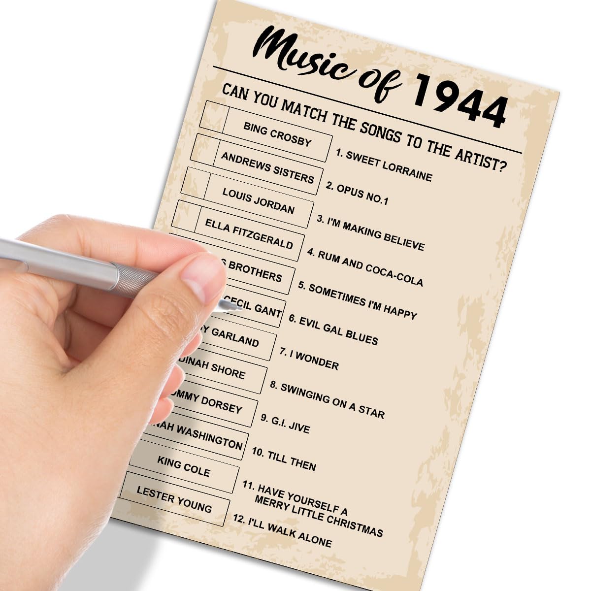 80Th Birthday Party Games, Music Of 1944 Games, Birthday Party Supplies For Adults, Fun 1944S Party Game,Pack Of 30 Cards