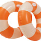 2PCS Orange Striped Pool Floats for Adult 47IN Striped Swim Ring Pool Floaties Inflatable Swimming Pool Raft Party Water Pool Fl