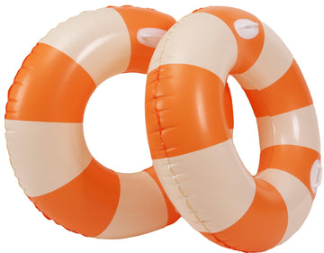 2PCS Orange Striped Pool Floats for Adult 47IN Striped Swim Ring Pool Floaties Inflatable Swimming Pool Raft Party Water Pool Fl