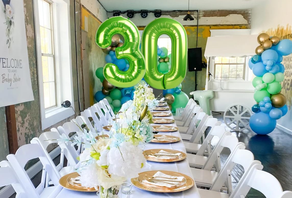 3 Balloon Number, 3Rd 3 Years Old Birthday Decorations For Boy, Three Rex Birthday Party Decorations, 40 Inch Light Green Large