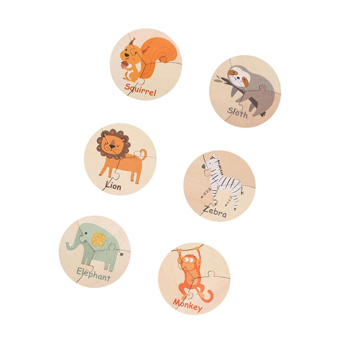 Meadawgs6 Pieces Montessori Wooden Puzzles Colors Shapes Learn For Kids Ages 35 Squirrel Suit|Toys & Hobbies|Educational|Other 