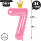 40 Inch Number Balloon 7, Pink Seven Birthday Decorations, 7Th Balloon Number, Pastel Party Decorations, 7 70 Year Old Balloon