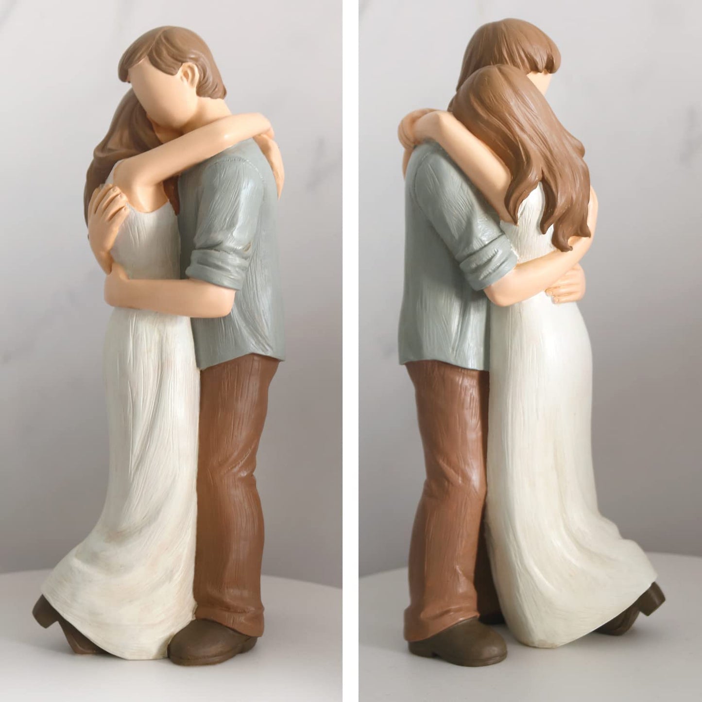 Camsoon Romantic Hug Couple Happy Wedding Anniversary Sculpted Hand-Painted Figurine Gifts For Her Him, In Loving Moments Statue Gift For Engagement Valentine'S Day Birthday