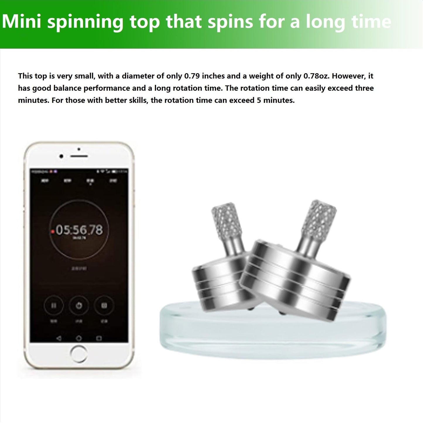 CHEETOP Stainless Steel Spinning Top  Precision Mini Desktop Gyroscope  Kill Time Reduce Stress ADHD Toys  Perfect Balance Gyro (Style 4) Silver