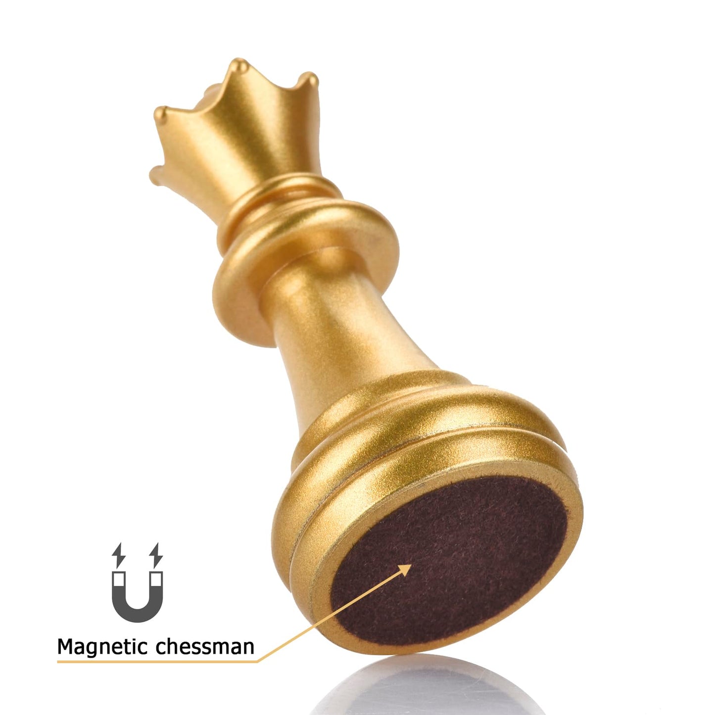 Quadpro Chess Pieces Only, Magnetic Plastic Chessman Set For Replacement Of Missing Pieces, Include Storage Bag (1.96” King - Small- Gold & Silver)