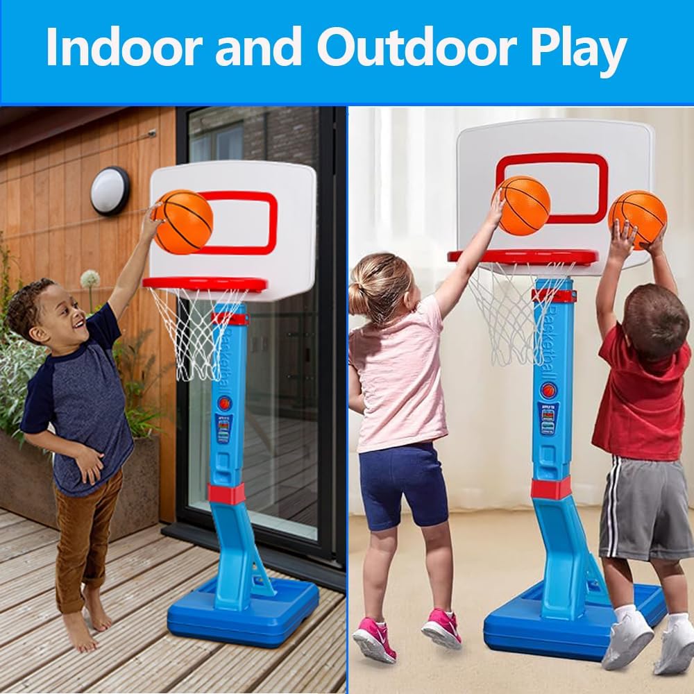 Toddler Basketball Hoop Height Adjustable Kids Basketball Hoop For Indoor Outdoor Play Portable Basketball Goal Poolside Basketball Hoop For Swimming Pool Basketball Toy For Kids Age 1-3 2-4 4-8
