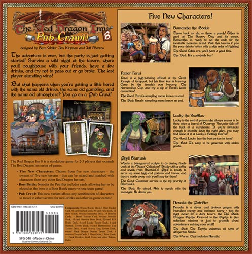 Slugfest Games: Red Dragon Inn 8, The Pub Crawl, Five New Characters, Can be Played with All Expansions, New Prize Cards Inside,