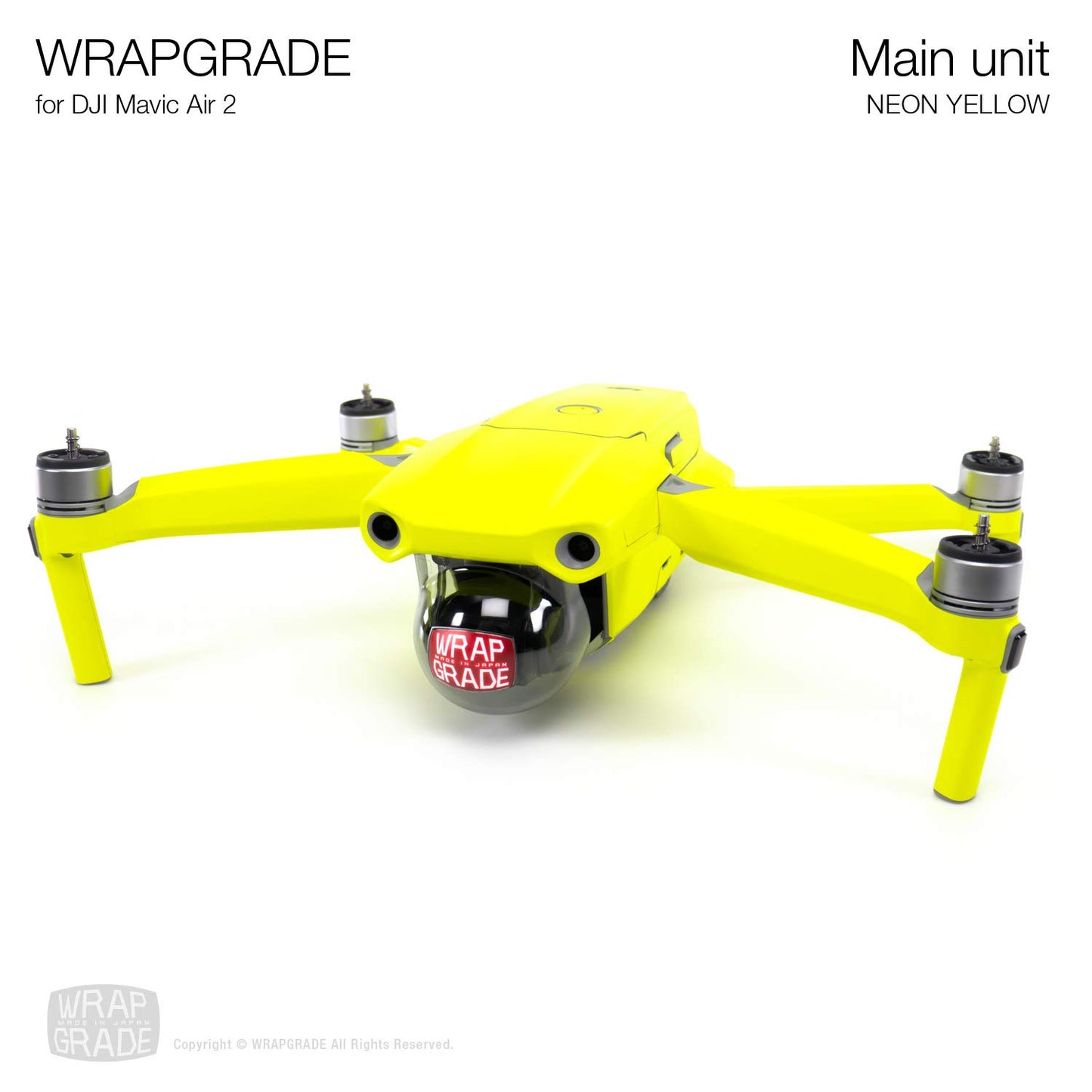 Wrapgrade Main Unit Skin Compatible With Dji Mavic Air 2 (Neon Yellow)