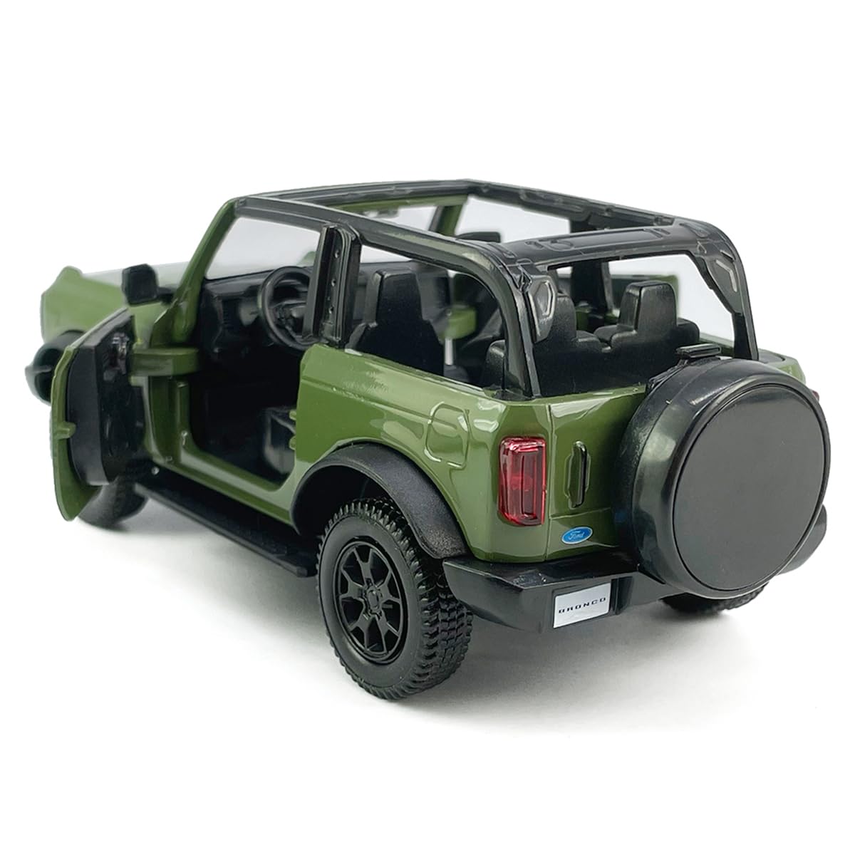 2-Door Convertible Bronco Badlands Model Car 1/36 Scale Diecast Toy Cars Metal Alloy Childrens Vehicles, Pull Back Doors Open, B