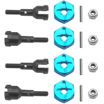 4Pack Vgoohobby RC Wheel Axle Shaft Locknuts with 7mm to 12mm Wheel Hex Hub Convert Adapter Compatible with Wltoys A959 A969 A97