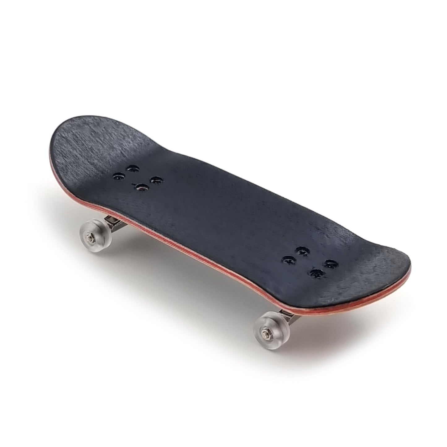 Spitboards® 32 X 96 Mm Fingerboard Complete Wood Set-Up Assembled, 5-Layers, Silver Trucks With Bushings And Nuts, Transparent Cnc Bearing Wheels, Lasered Foam Grip Tape Orange Green Skull