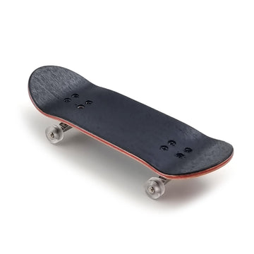 Spitboards® 32 X 96 Mm Fingerboard Complete Wood Set-Up Assembled, 5-Layers, Silver Trucks With Bushings And Nuts, Transparent Cnc Bearing Wheels, Lasered Foam Grip Tape Orange Green Skull