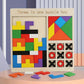 Gaxquly 3In1 Wooden Puzzle Board For Kids ChildrenS Educational Colorful Square Tangram Game Chess Xo TicTacToe NineSquare