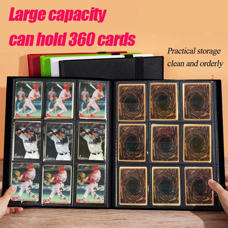 CTPOKO 9-Pocket Trading Card Binder - 360 Card Capacity, Black, Polypropylene Album for TCG, MTG, Yugioh, Sports Cards - 20 Pages