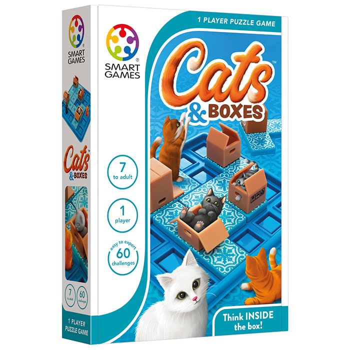 Smartgames Sg450 Cats & Boxes, Puzzle Game With 60 Challenges, 7+ Years
