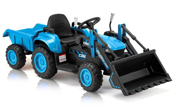 Mellcom Ride On Bulldozer With Detachable Trailer, 12V Kids Electric Vehicles Ride On Toy With Remote Control, Kids Car With Buc