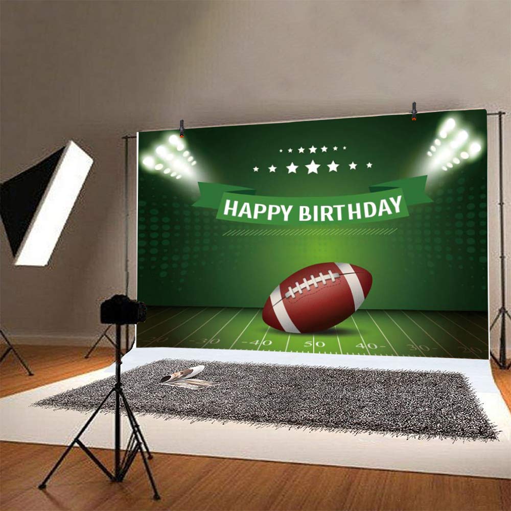 ssailue decor Football Banner – 5x3 ft Vinyl Party Decoration, Green for Birthday Celebrations