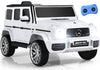 Infans Licensed Mercedes Benz G63 Kids Ride On Car, 12V Electric Vehicle With Remote Control, Double Open Doors, Music, Bluetooth, Wheels Suspension, Battery Powered For Children Boy Girl (White)