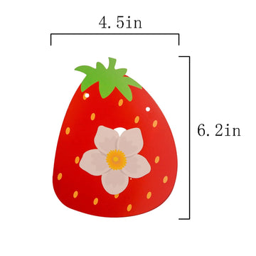 Meetingu Strawberry Happy Birthday Banner, Strawberry Themed Birthday Party Decoration, Berry Sweet Girl Party Decoration