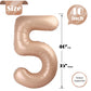Light Brown 5 Balloon, Tan Number Balloons 40 Inch, Beige 5Th Birthday Balloon Decorations, Light Brown Party Supplies, 5 Number