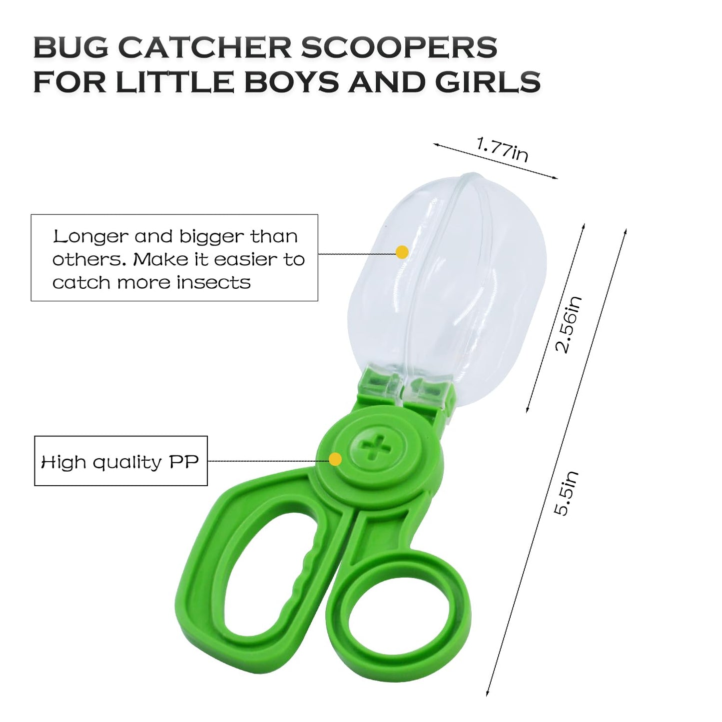 Pomiku Bug Catcher Scoopers For Kids, 4Pcs Handy Scoopers For Bug Catching, Fine Motor Skills Toys For Children Ages 3+