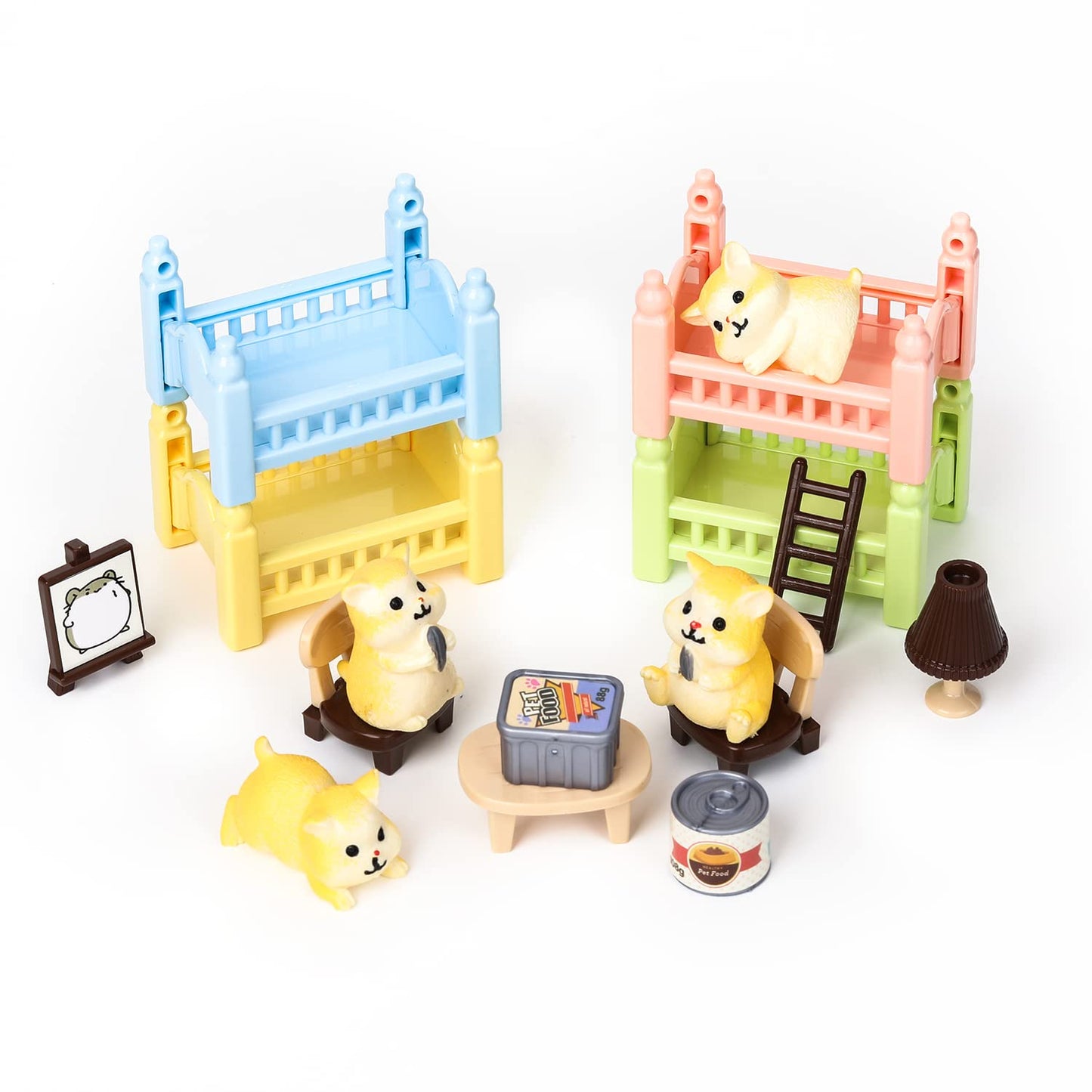 TQQFUN Hamster Figures Playset - 33 PCS Educational Pet Care Toys, Small, Multicolor, Durable ABS Material