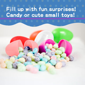 Aomingge Plastic Easter Eggs Surprise Toys Colorful Eggs, Crafts Basket Stuffers For Party Hunt Games (12)