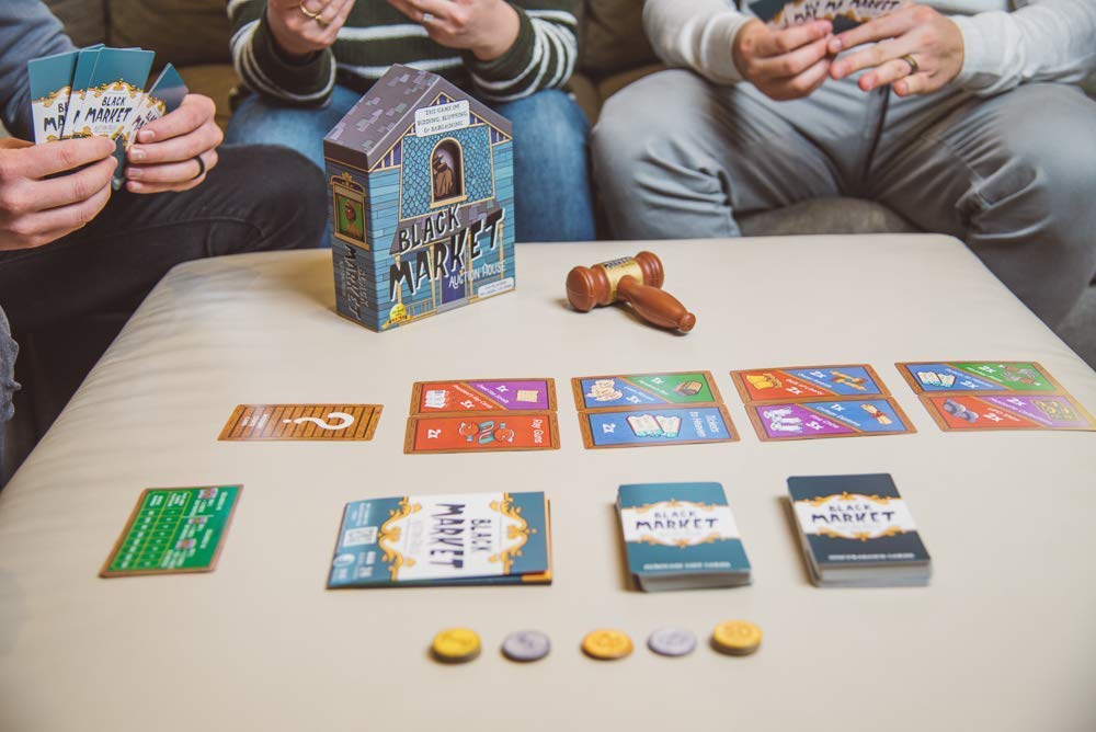 Black Market Auction House - A Game of Bidding  Bluffing & Bargaining  mature-themed Games for Game Night and Strategy Games for mature-themeds and Family Night  Board Games for Teens