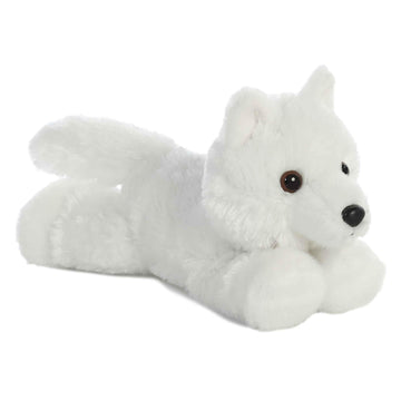 Aurora® Adorable Mini Flopsie™ White Wolf Stuffed Animal - Playful Ease - Timeless Companions - White 8 Inches