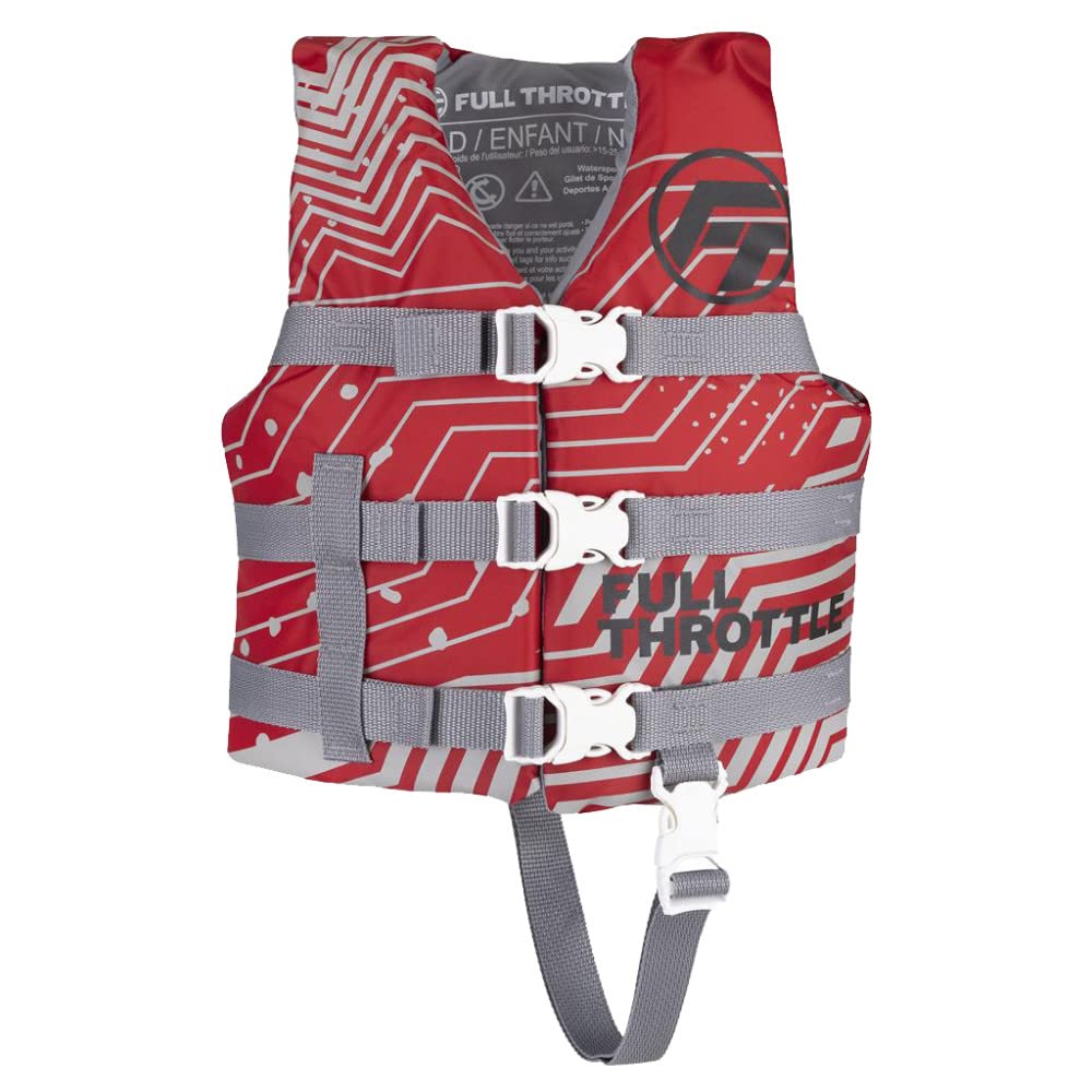 Full Throttle Child Nylon Life Jacket, Red