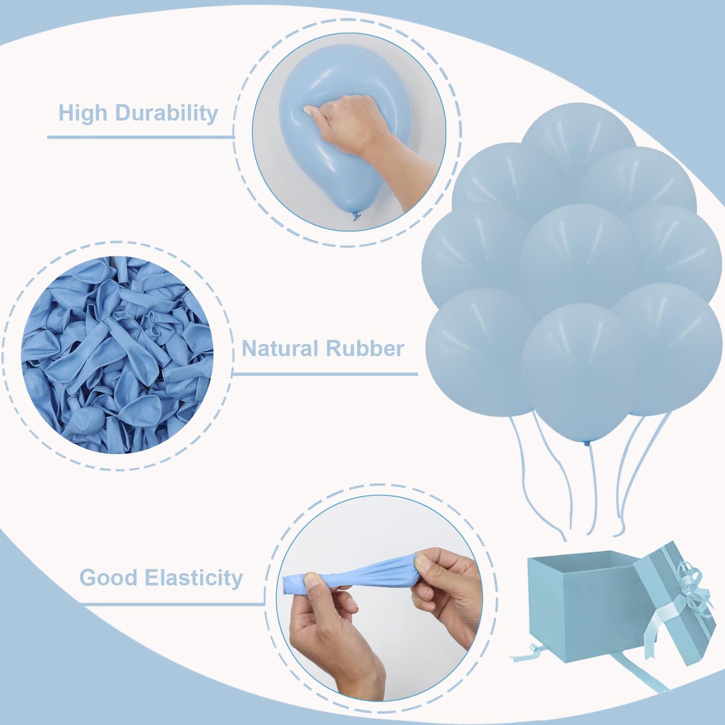 Pastel Blue Balloons In Different Sizes 5 10 12 18Inch-134Pcs Pastel Blue Balloon Balloons For Garland Arch