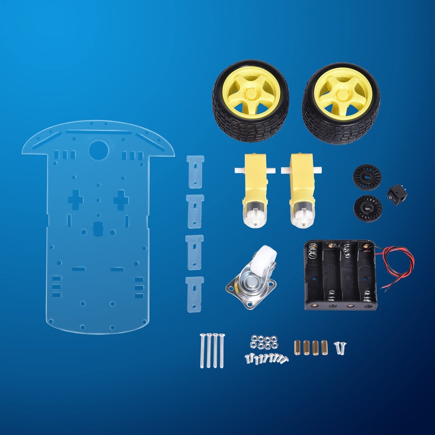 Emo Smart Robot Car Chassis Kit With Motors, Speed Encoder And Battery Box For Diy