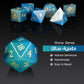 Aagte Dice Set D&D DNDND A Full Set of Stone DND Dice with Gorgeous Gift Case for Dungeons and Dragons Tabletop Game (Blue Agate