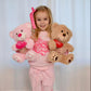 Maogolan Small Teddy Bear With Red Heart, I Love You Valentines Teddy Bear Stuffed Animal Pink,Velvet Red Heart Bear Gift For Ki