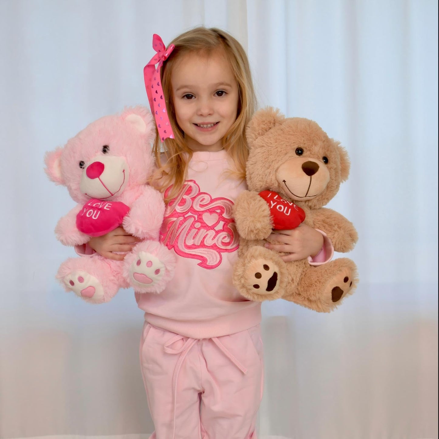 Maogolan Small Teddy Bear With Red Heart, I Love You Valentines Teddy Bear Stuffed Animal Pink,Velvet Red Heart Bear Gift For Ki