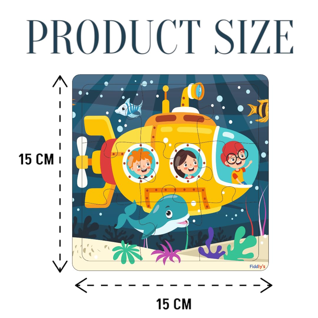 Fiddlys Wood Jigsaw Puzzles For Kids & Children -9 Pieces Age 3+ (Travel & Adventure (Pack Of 6))