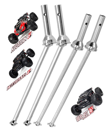RCMYou Drive Shaft Axles Upgrades for 1/8 Arrma Kraton 6S BLX Outcast 6S BLX Notorious 6S BLX,4pcs Front Rear CVD Drive Shaft Up