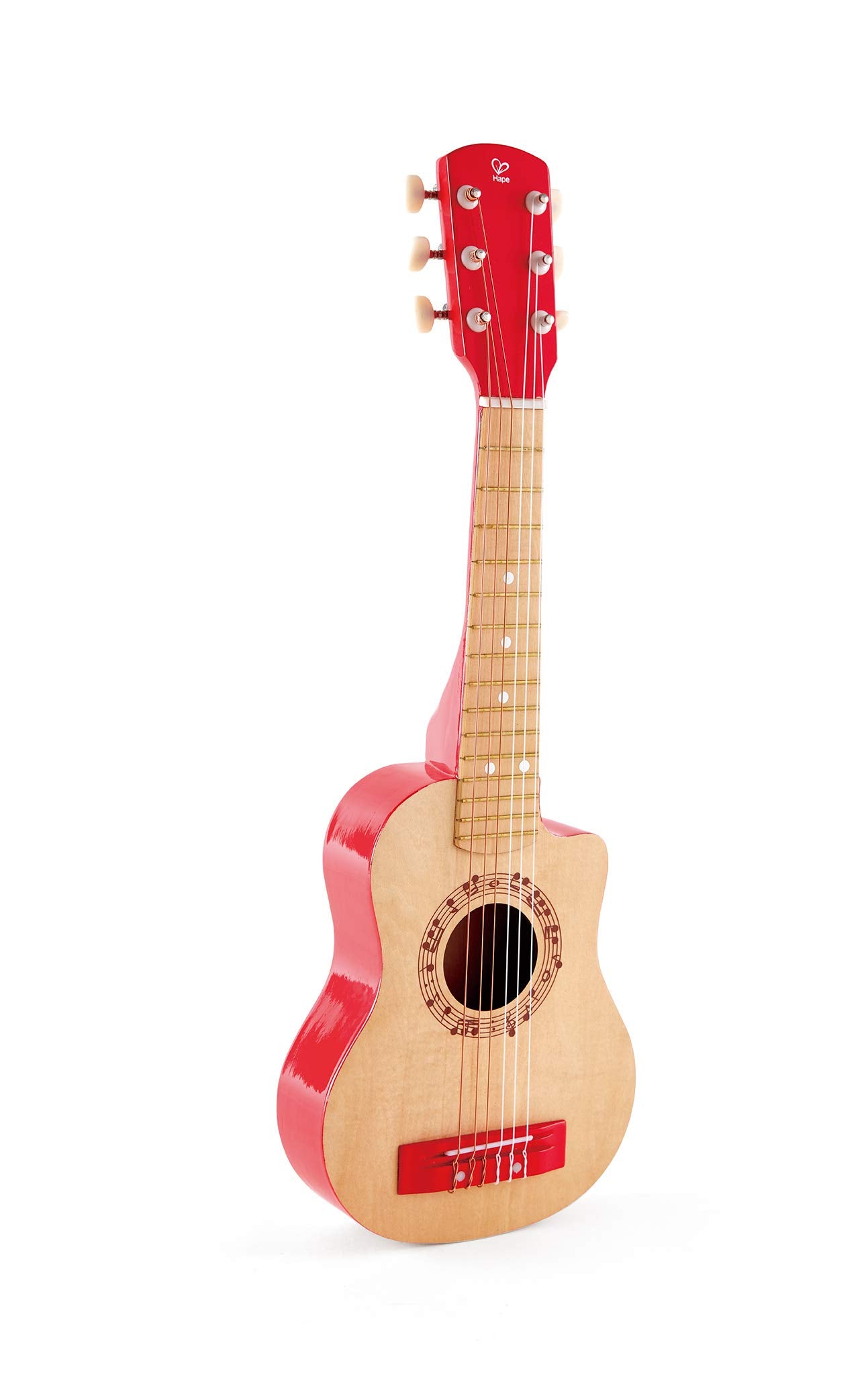 Hape Kid'S Flame First Musical Guitar| 26 Inch Musical Instrument With Vibrant Sound And Tunable Nylon Strings, Red