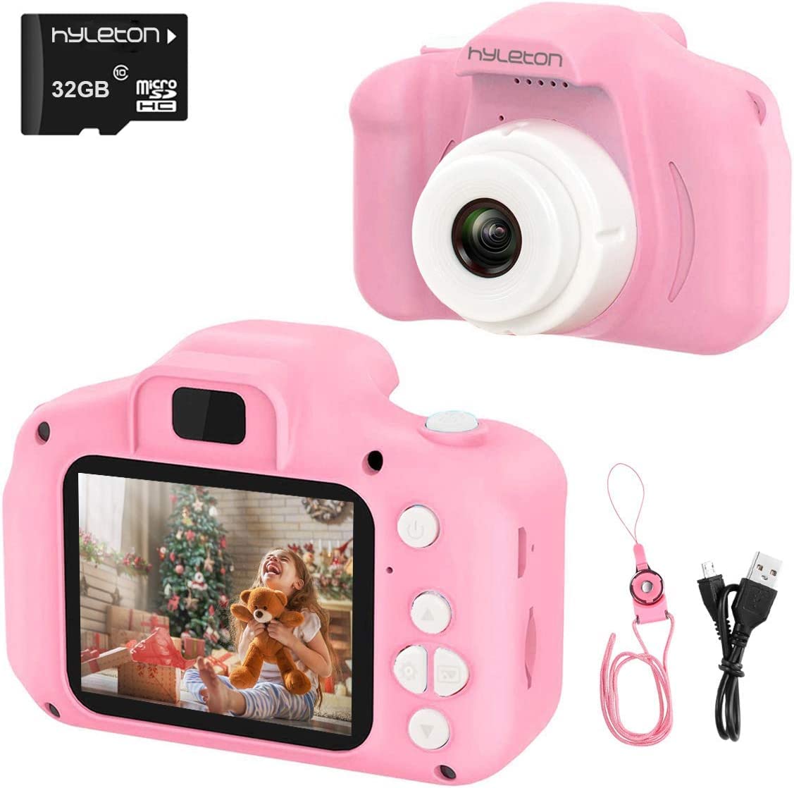 hyleton Kids Camera Christmas Birthday Gifts for Boys Girls Age 3-9, HD Video Cameras for Toddler, Toy for 3 4 5 6 7 8 Year Old 