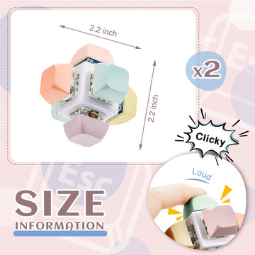 2 Pcs Decompression Toys Keyboard Clicker Toy Keyboard Cube Toy Mechanical Key Toy Keyboard Button Stress Relief for mature-themed Gifts to Relief Pass Time (Classic)