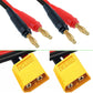 QOFOWIN XT60 Connector Adapter Plug, XT60 Male Plug to 4mm Banana Male Connector with 16AWG 30CM(11.8 inch) Cable for RC Lipo Ba