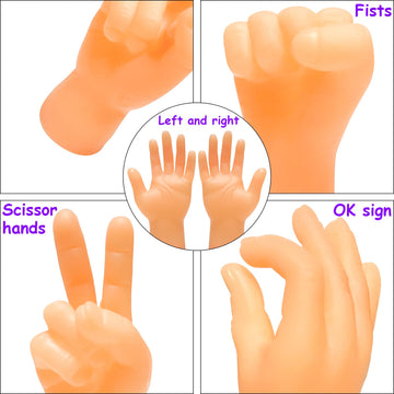 30 Pcs Finger Hands,Mini Finger Hands,Premium Rubber Tiny Finger Hands Realistic Design Hand Toy For Easter Day Party Favors Pra