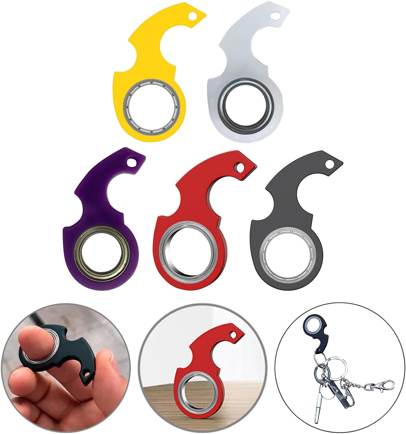 Key Flipping Keychain Spinner Spinning Key Ring Spinner For Car Key Pocket Spinning Stress Reliever Tool Fidget Spinners For Tee