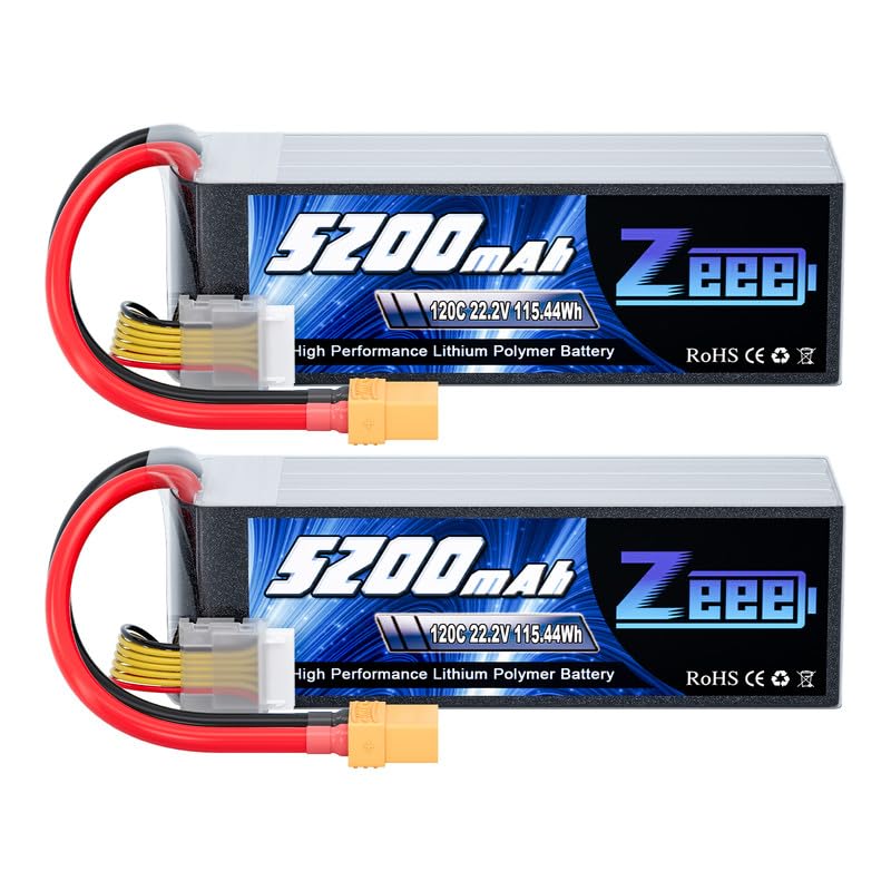 Zeee 6S Lipo Battery 5200mAh 22.2V 120C Soft Case Lipo with XT90 Connector RC Battery for RC Car Truck Airplane Helicopter Quadc