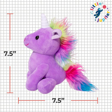 Plush Unicorn Stuffed Animal 7.5' - Unicorn Plush For Girls - Easter (Purple)