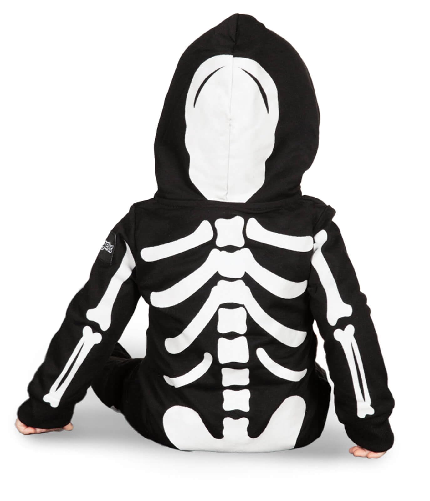 Tipsy Elves Kids Skeleton Halloween Costume Jumpsuit For Babies And Toddlers - Unisex Sizing - Spooky White Skeleton Halloween Costume For Boys And Girls Size 12M