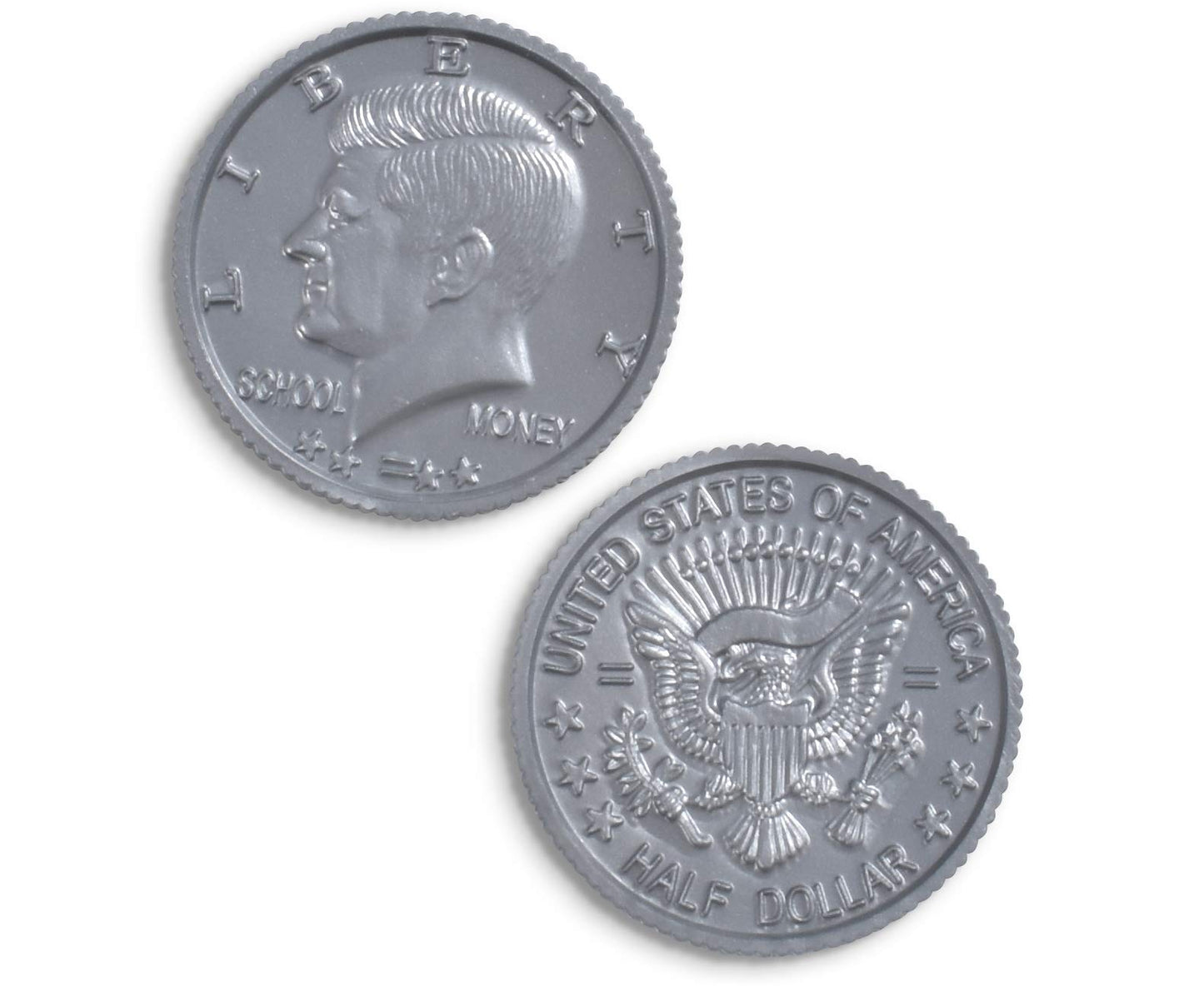 Learning Advantage - 7501 Learning Advantage, Play Half-Dollar Plastic Coins - Set Of 50